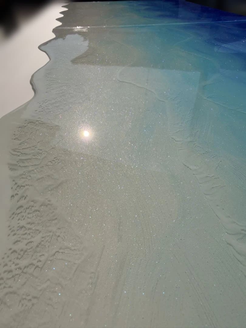 折りたたみ 120cm 多目的 アウトドアテーブル レジン 海 波 - メルカリ