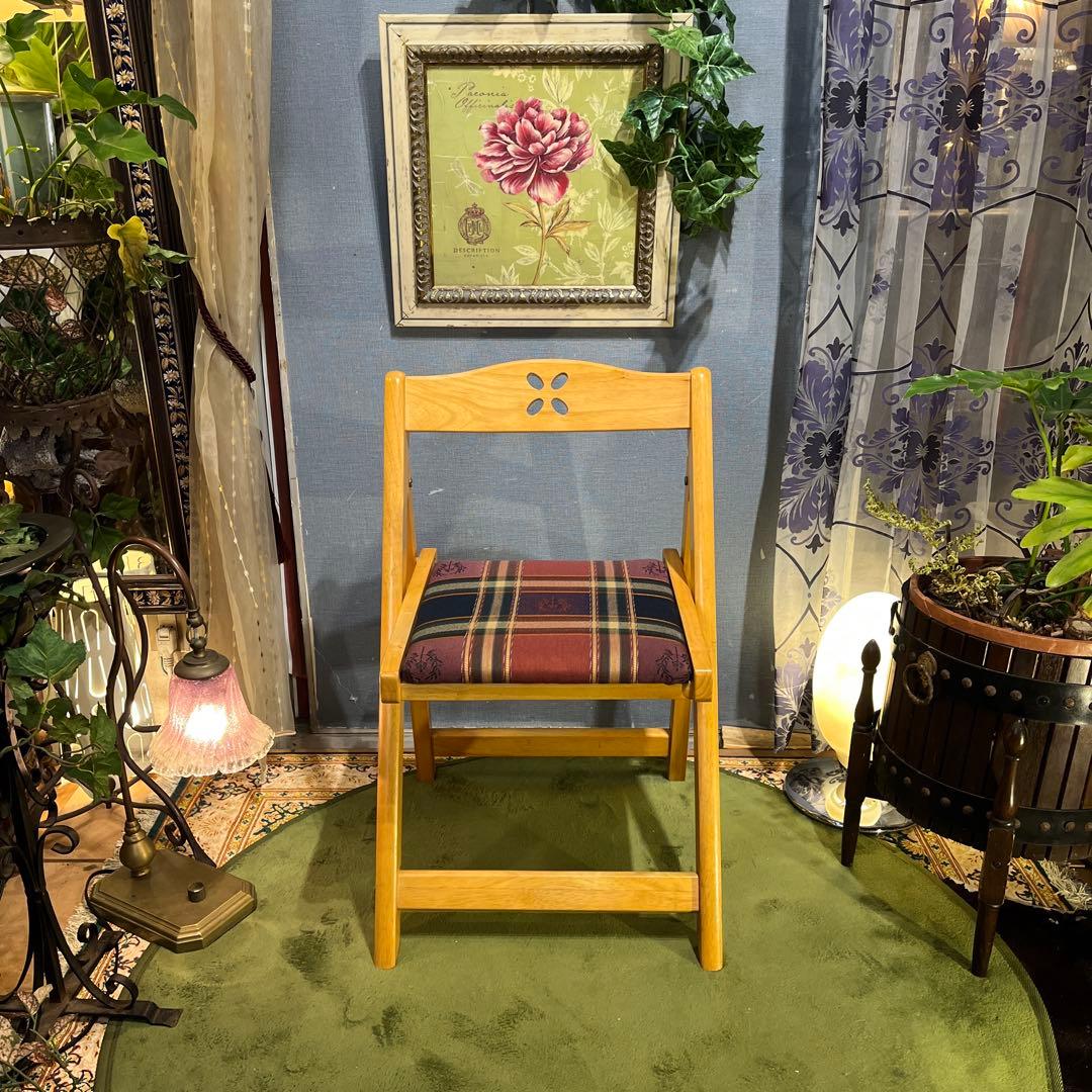 ２脚セット　フレンチカントリーフォールディングチェア　　木製