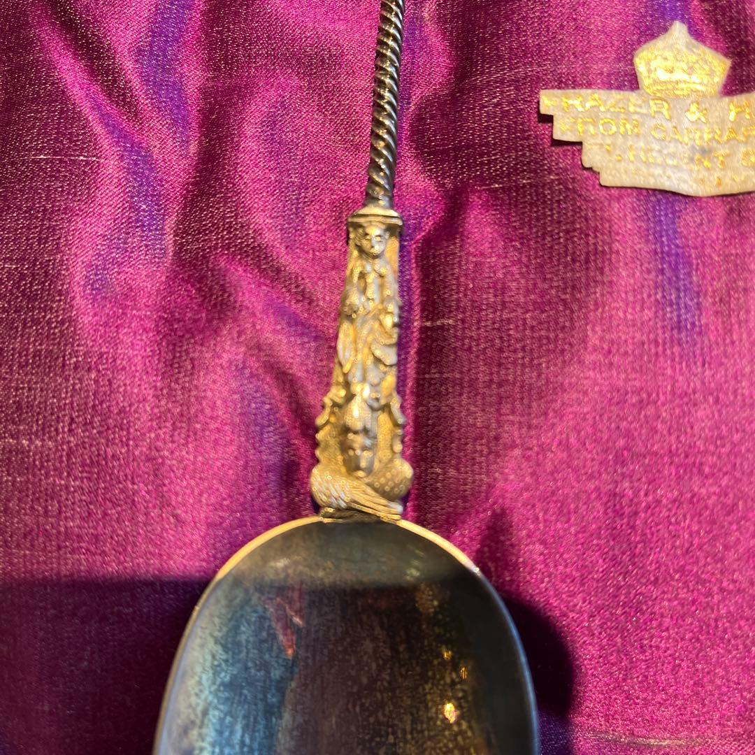 アンティーク　銀製　装飾的スプーンセット 7本