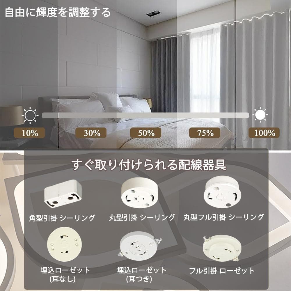 【開封・未使用】LED シーリングライト 8-20畳適用 6＋6花 照明 北欧