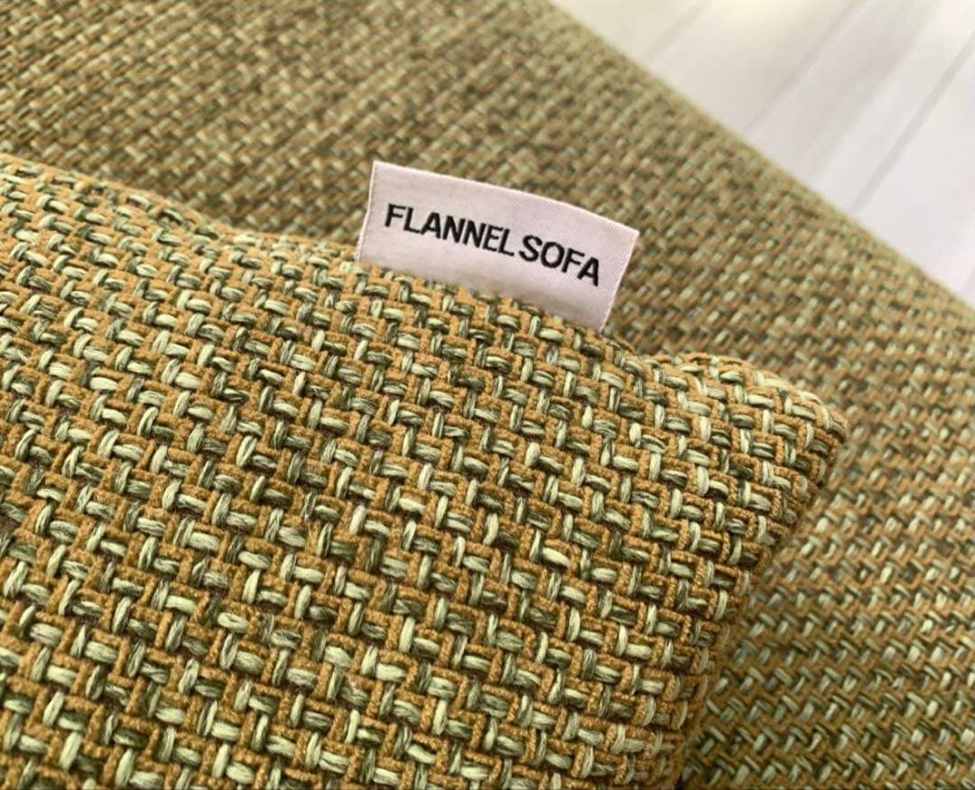 年末セール中‼️FLANNEL オットマン、クッション　グリーン（※ソファ別売り）