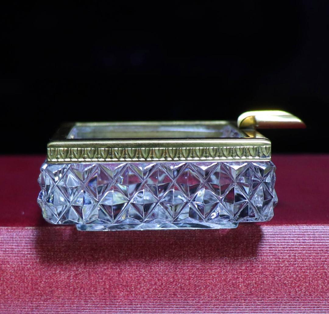 オールド・バカラ 極稀少 ブロンズ装飾 スクエア型 灰皿 ディアマン・ビゾー