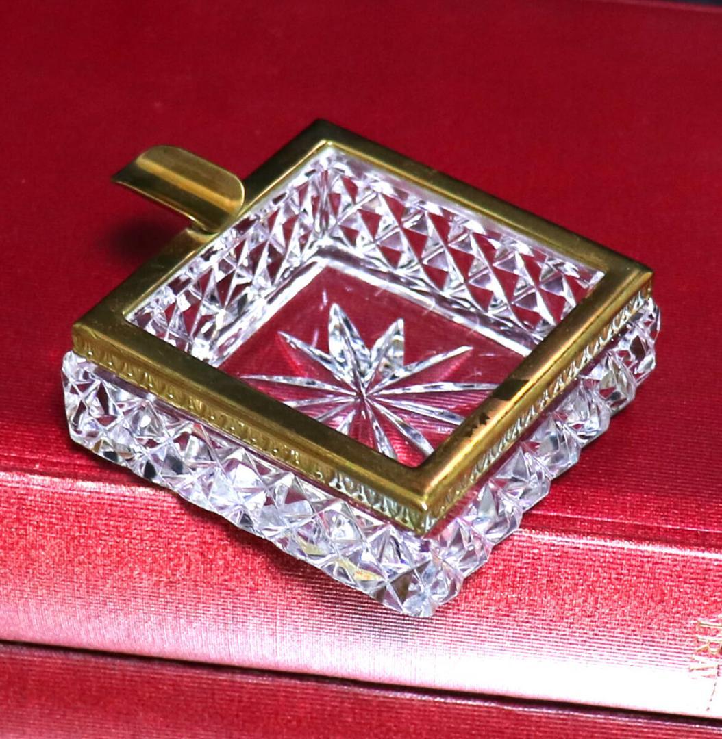 オールド・バカラ 極稀少 ブロンズ装飾 スクエア型 灰皿 ディアマン・ビゾー