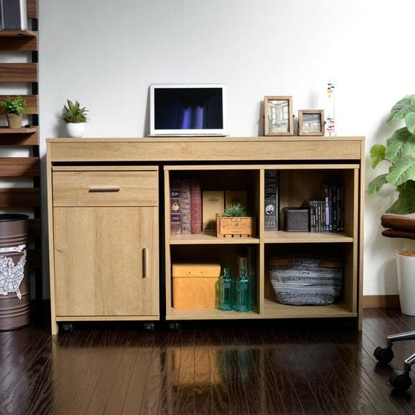 《新品・送料無料》パソコンデスク 3点セット 机 ラック チェスト付き 120幅