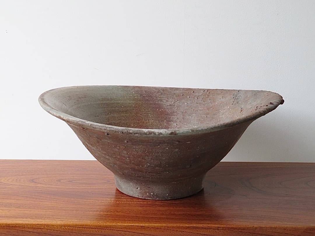 【値下】青娥窯　松元洋一作①　『自然釉大鉢』　穴窯焼成