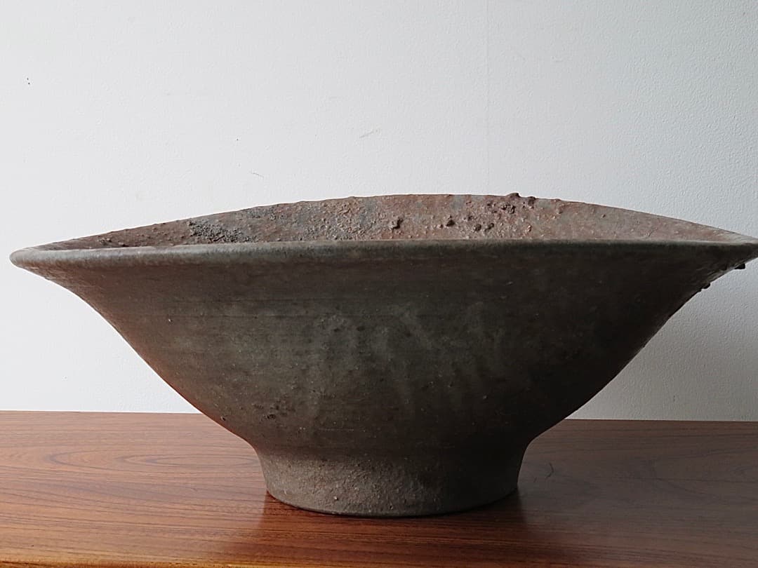 【値下】青娥窯　松元洋一作①　『自然釉大鉢』　穴窯焼成