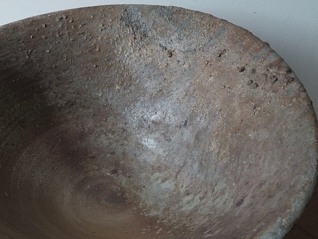 【値下】青娥窯　松元洋一作①　『自然釉大鉢』　穴窯焼成