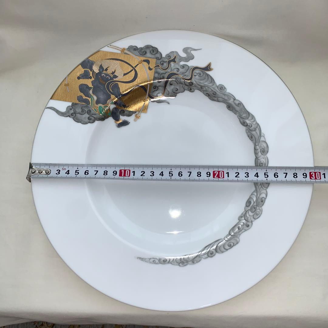 横濱増田窯　庵陶　ANTO 風神雷神　30cm 大皿　箱付き