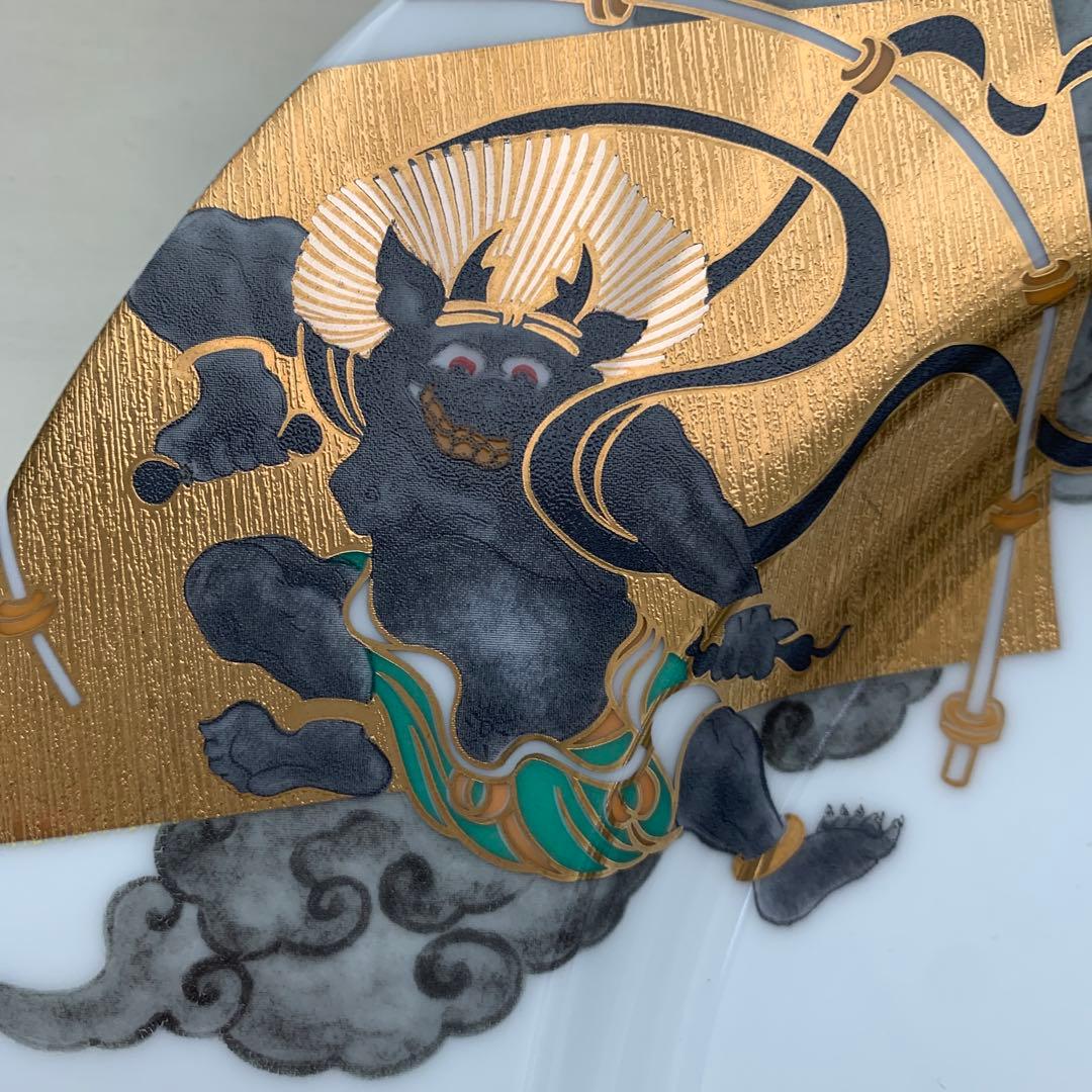 横濱増田窯　庵陶　ANTO 風神雷神　30cm 大皿　箱付き