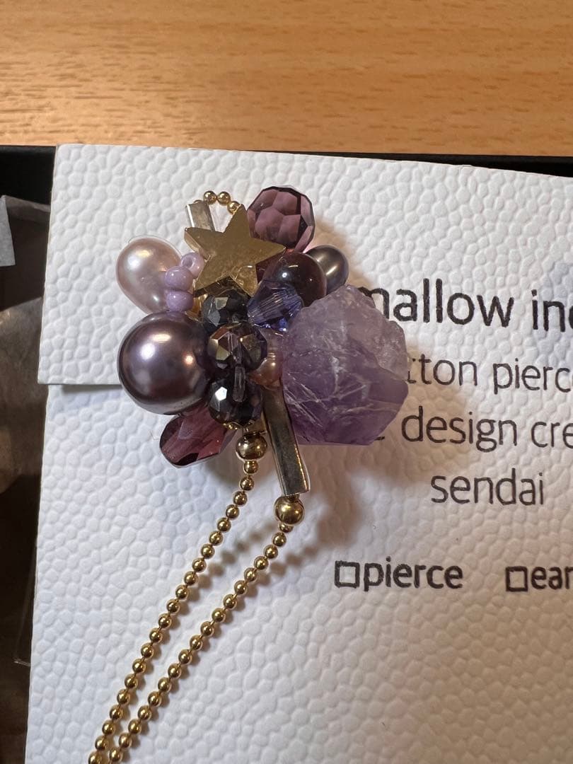 新品同様 mallow ino イヤリング アメジスト