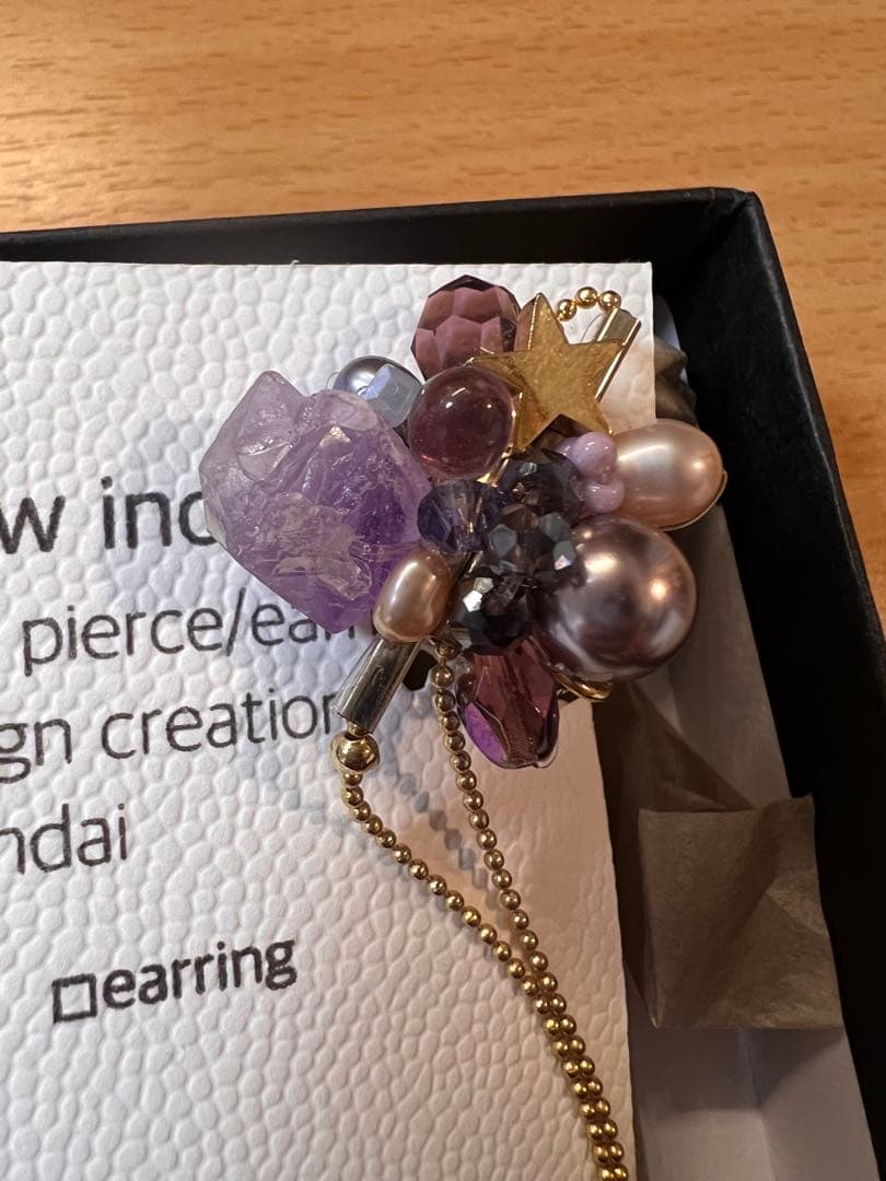 新品同様 mallow ino イヤリング アメジスト