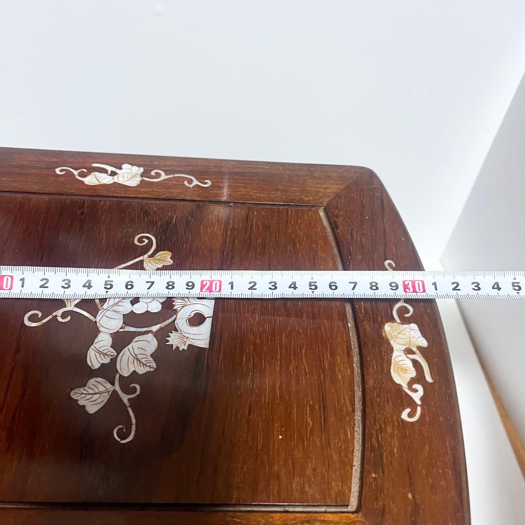 花梨 螺鈿家具 唐木 螺鈿細工 小引出し 3段 李朝 小型チェストアンティーク