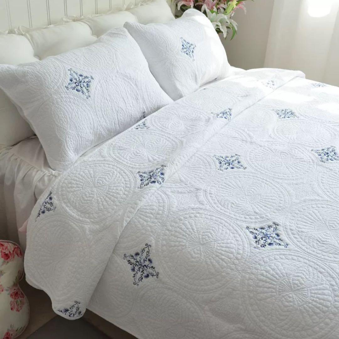 キルトベッドカバー3点セット綿マルチカバー キルティング LMJSL