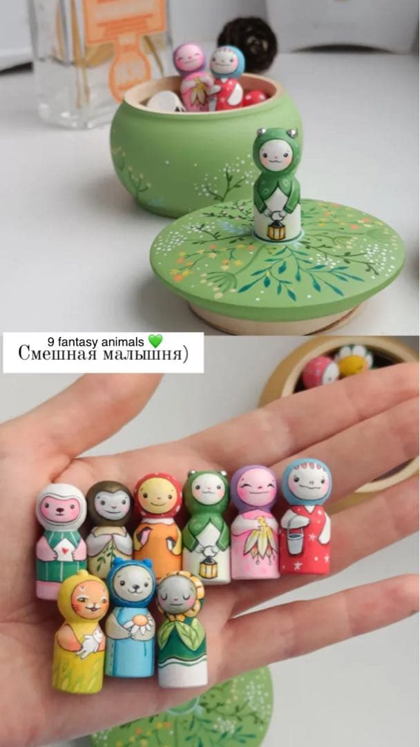 ロシア雑貨☆アニマルキット9個&Box付 マトリョーシカ マルガリータ作