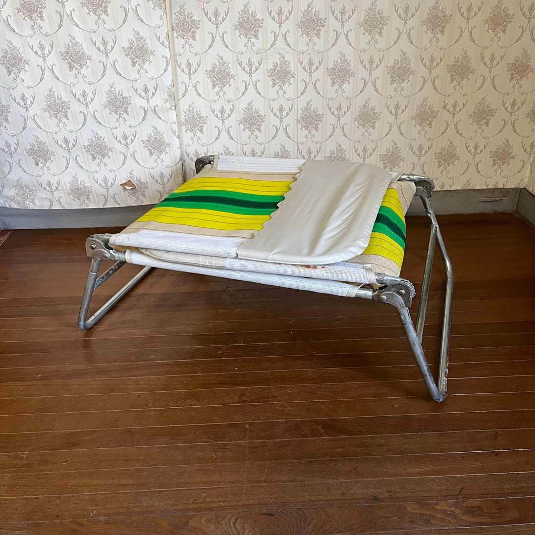 【アンティーク】昭和レトロ レトロポップ サマーベッド ボンボンベッド 古道具