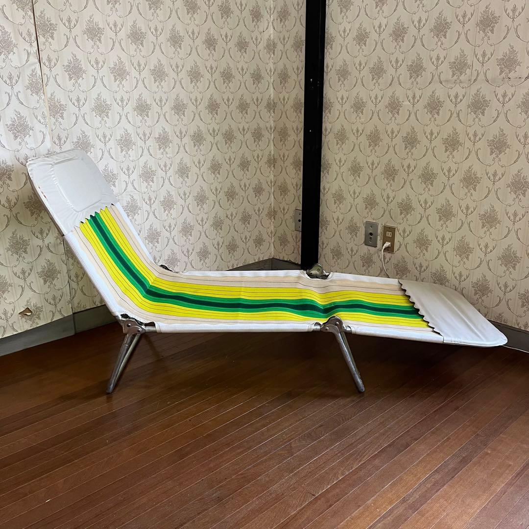 【アンティーク】昭和レトロ レトロポップ サマーベッド ボンボンベッド 古道具