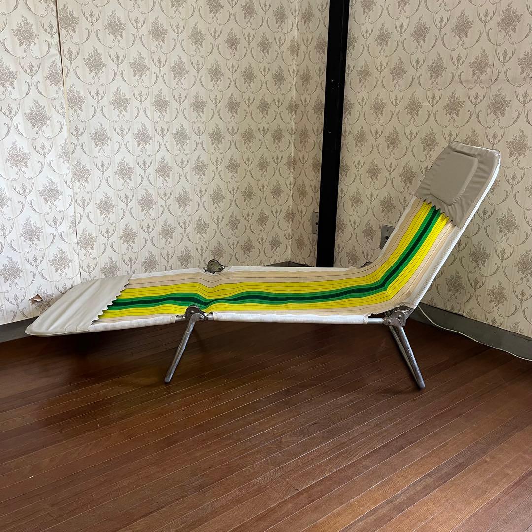 【アンティーク】昭和レトロ レトロポップ サマーベッド ボンボンベッド 古道具