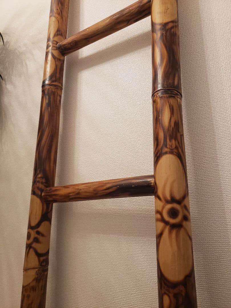 ヴィンテージ バンブー はしご アジアン インテリア ディスプレイ アンティーク