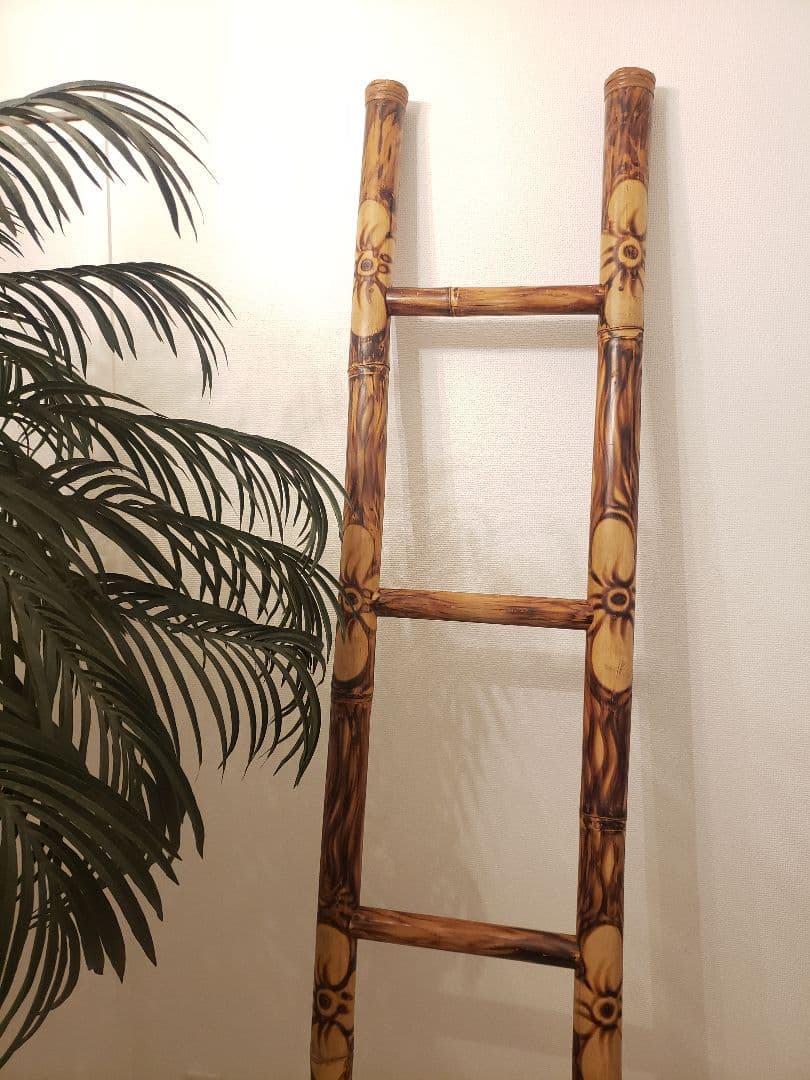 ヴィンテージ バンブー はしご アジアン インテリア ディスプレイ アンティーク