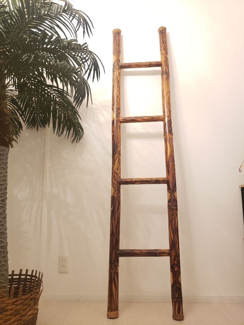 ヴィンテージ バンブー はしご アジアン インテリア ディスプレイ アンティーク