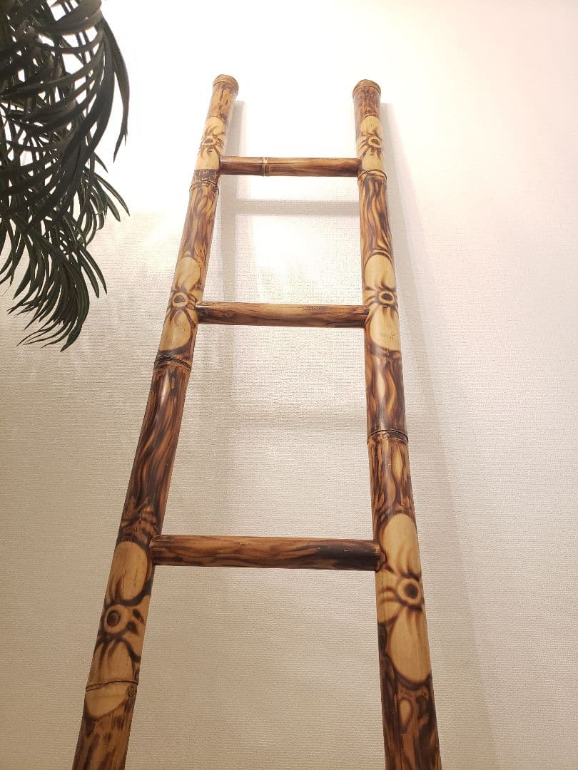 ヴィンテージ バンブー はしご アジアン インテリア ディスプレイ アンティーク