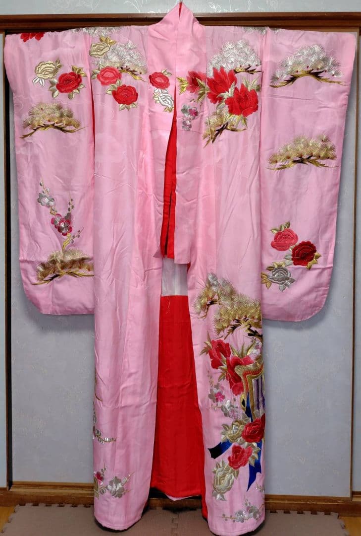 RK321色打掛未使用品綺麗着丈172センチ裄丈64センチ正絹裾綿入り