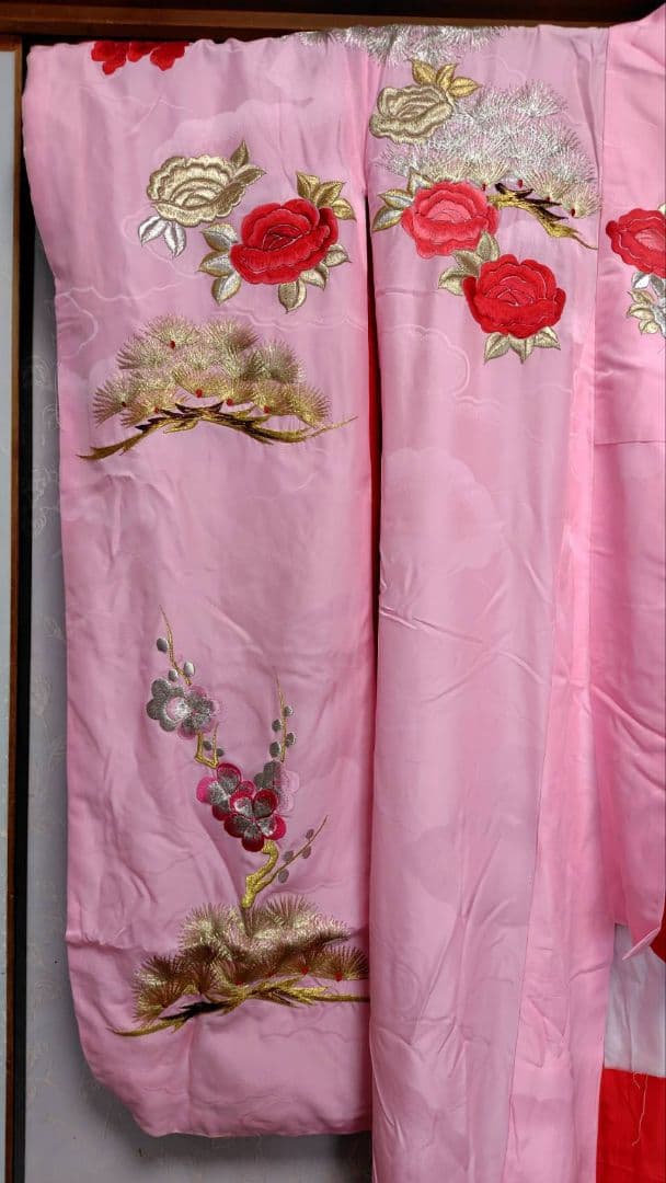 RK321色打掛未使用品綺麗着丈172センチ裄丈64センチ正絹裾綿入り