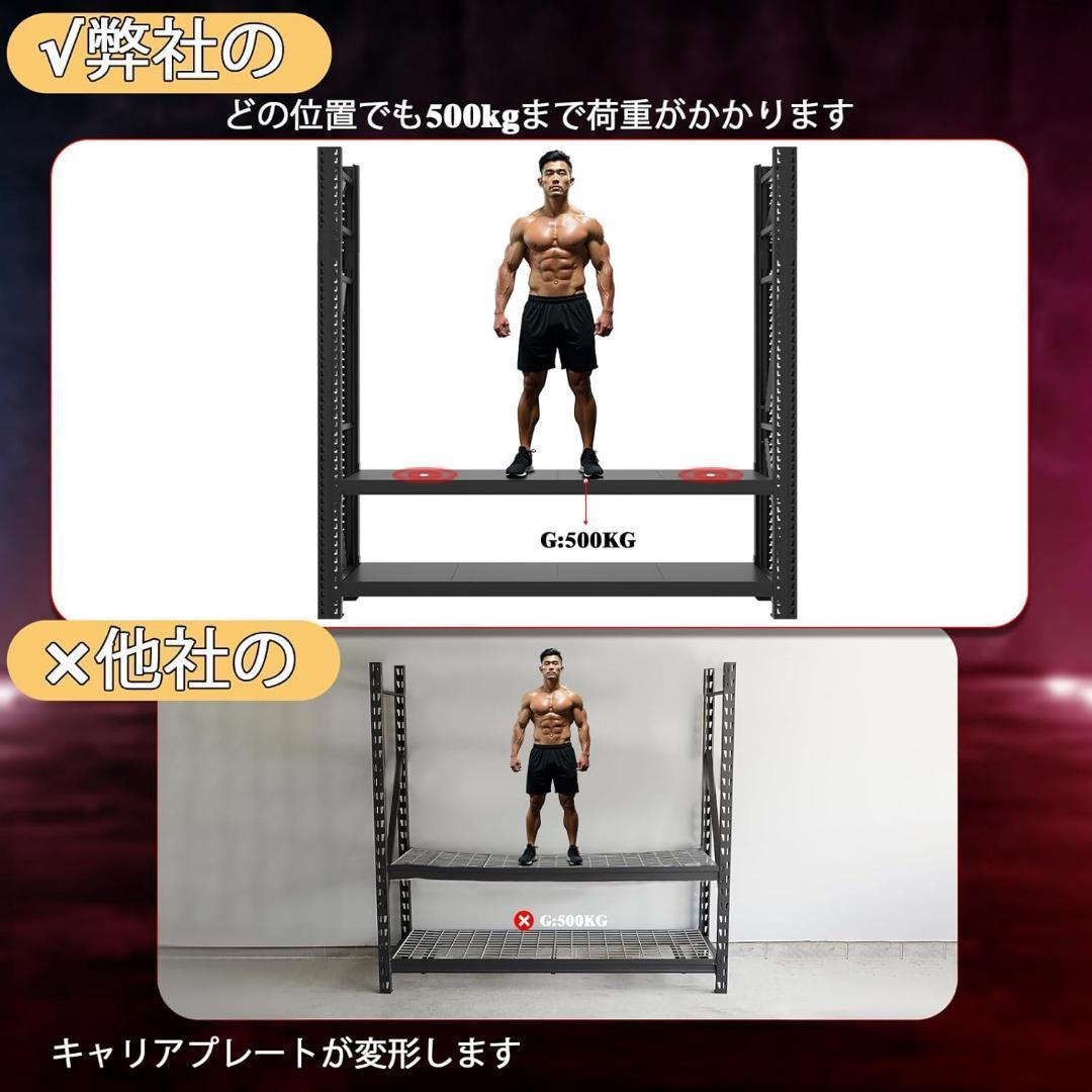 耐荷重500kg 4段 大型スチールラック メタルラック 収納棚 シェルフ