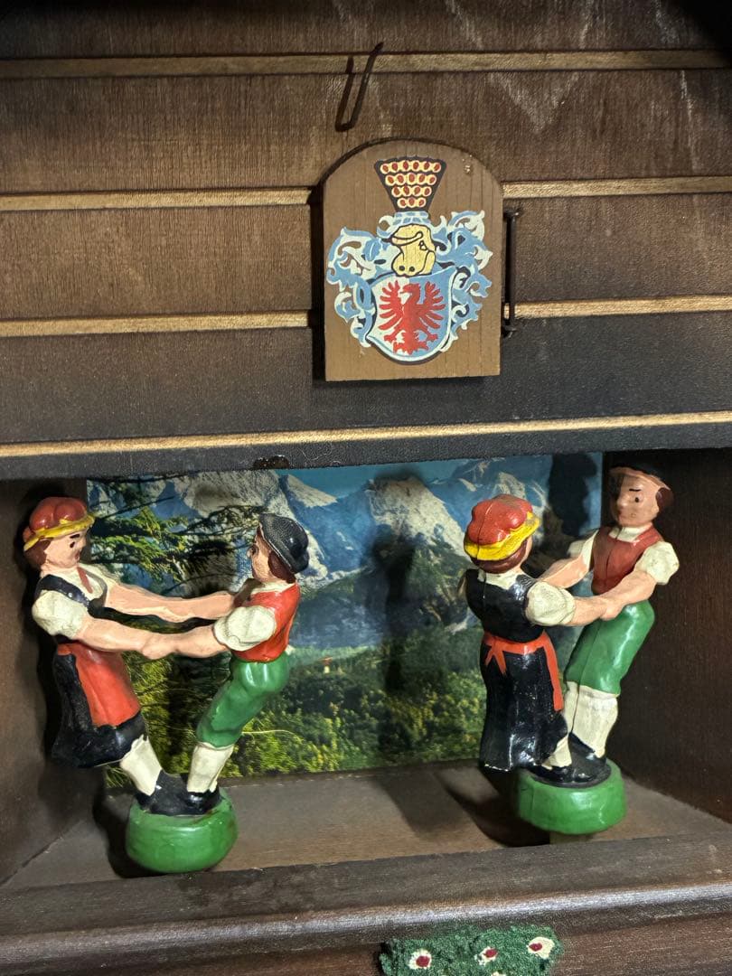 希少 ビンテージ ドイツ製 鳩時計 からくり時計 音楽隊 振子時計 ぜんまい