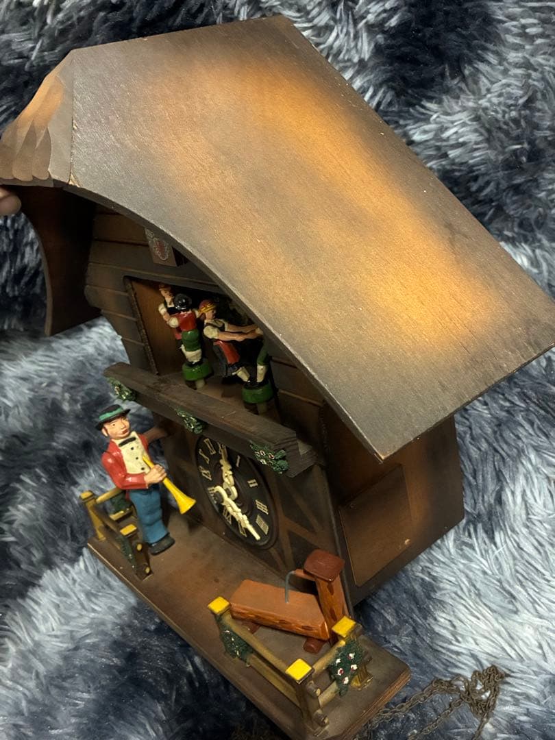 希少 ビンテージ ドイツ製 鳩時計 からくり時計 音楽隊 振子時計 ぜんまい