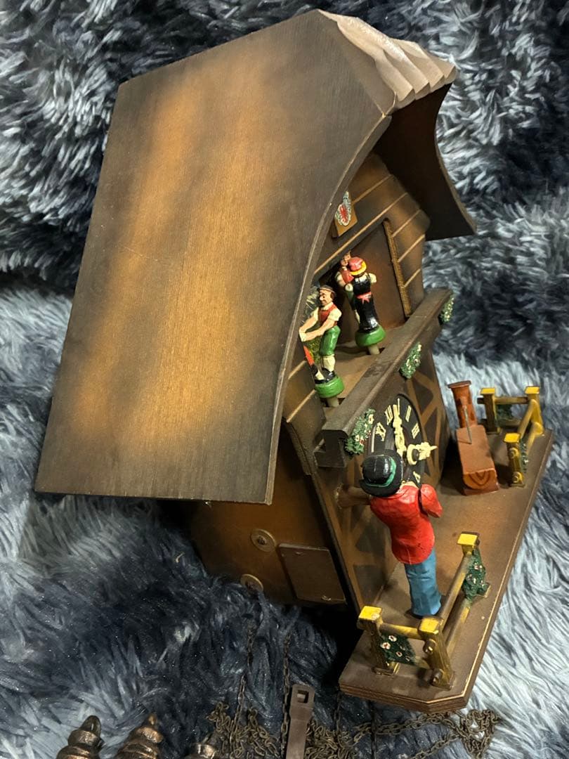 希少 ビンテージ ドイツ製 鳩時計 からくり時計 音楽隊 振子時計 ぜんまい