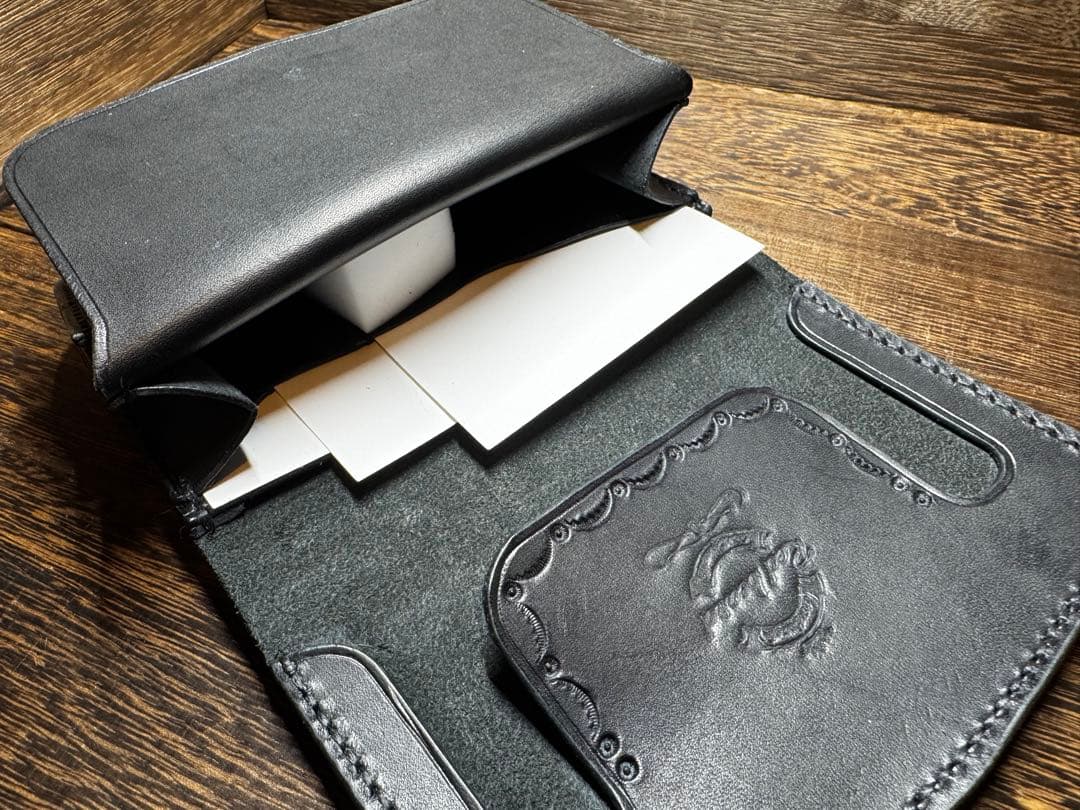 バイカーズウォレット　クロコダイル　型押しレザー　二つ折財布