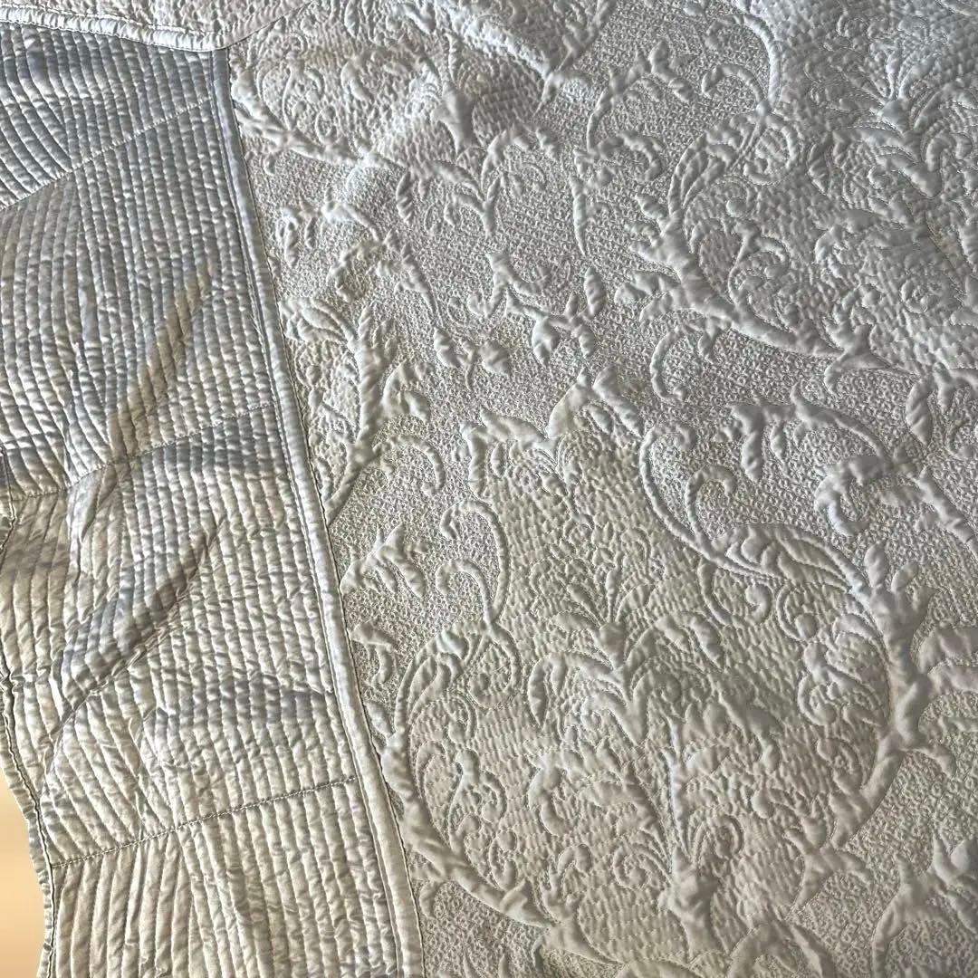 ザラホーム　キルト ベッドカバー　クイーン キング スプレッド　グレー