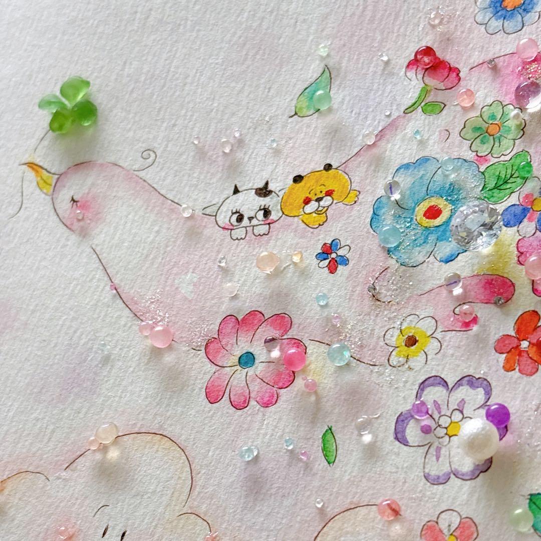 【旅】シーグラスアート　イラスト　水彩画　原画