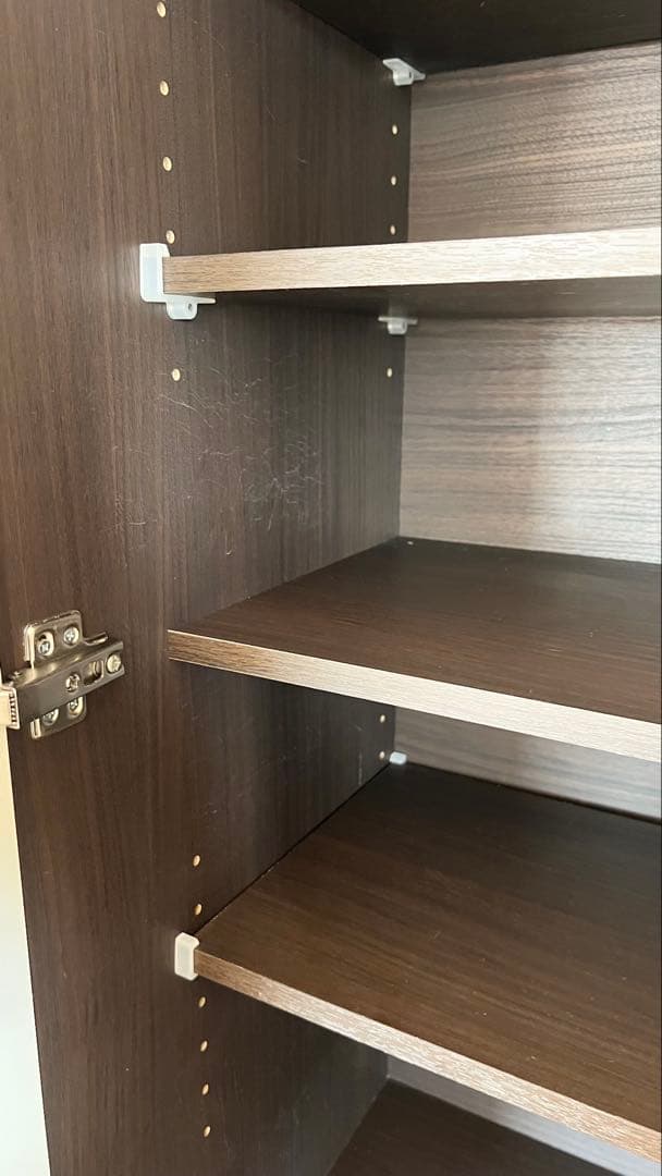 ニトリ　食器棚　ブラウン