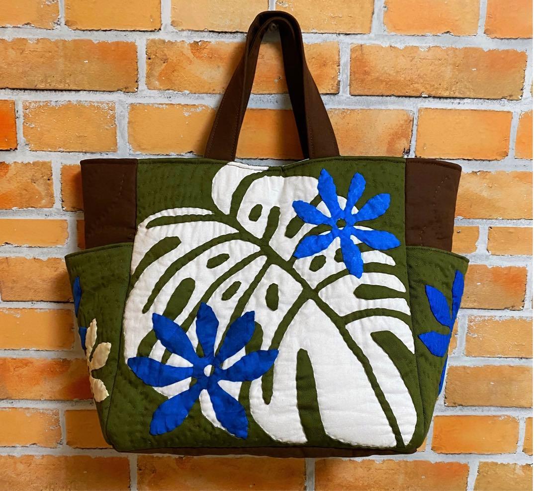 ハワイアンキルトバッグ（モンステラ）