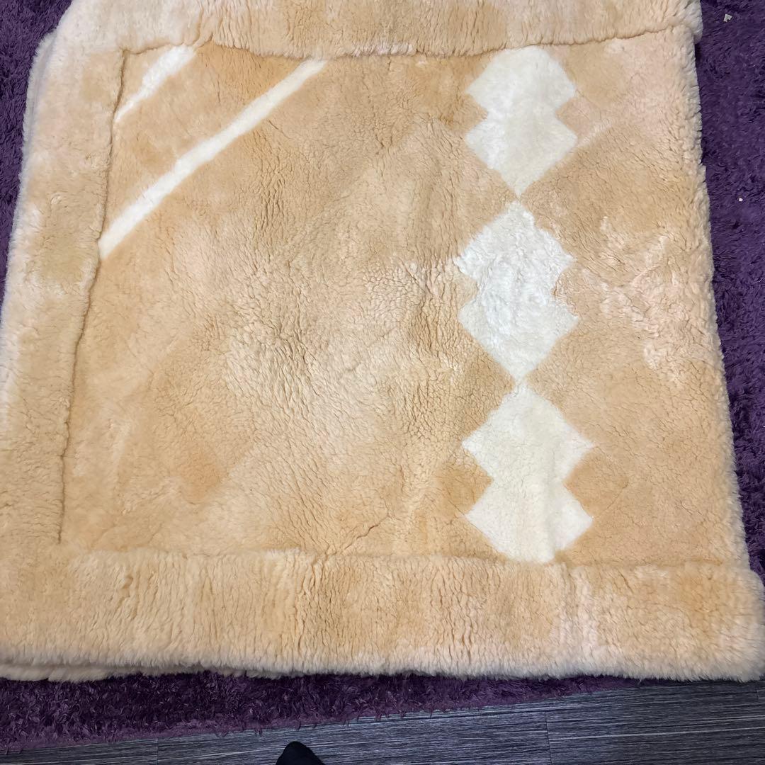 Excel Human 敷きパッド 100cm x 200cm羊毛皮100%極暖