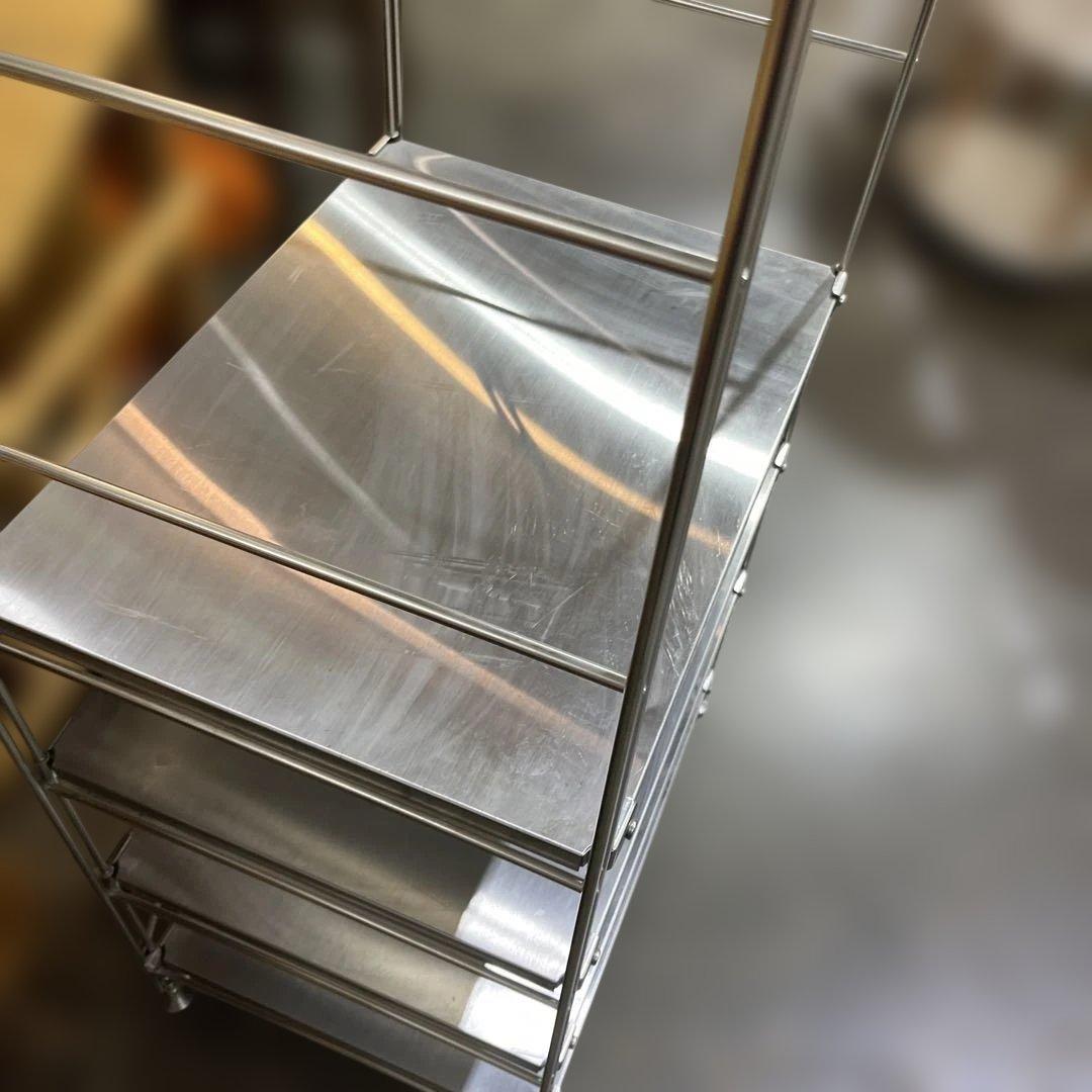 【無印良品】ユニットシェルフ◆ステンレス◇ワードローブバー付き◆4段収納◇