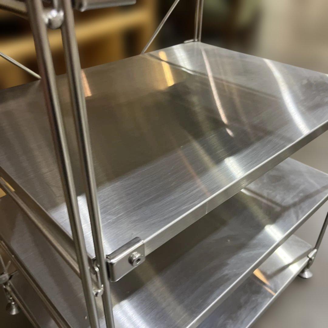 【無印良品】ユニットシェルフ◆ステンレス◇ワードローブバー付き◆4段収納◇