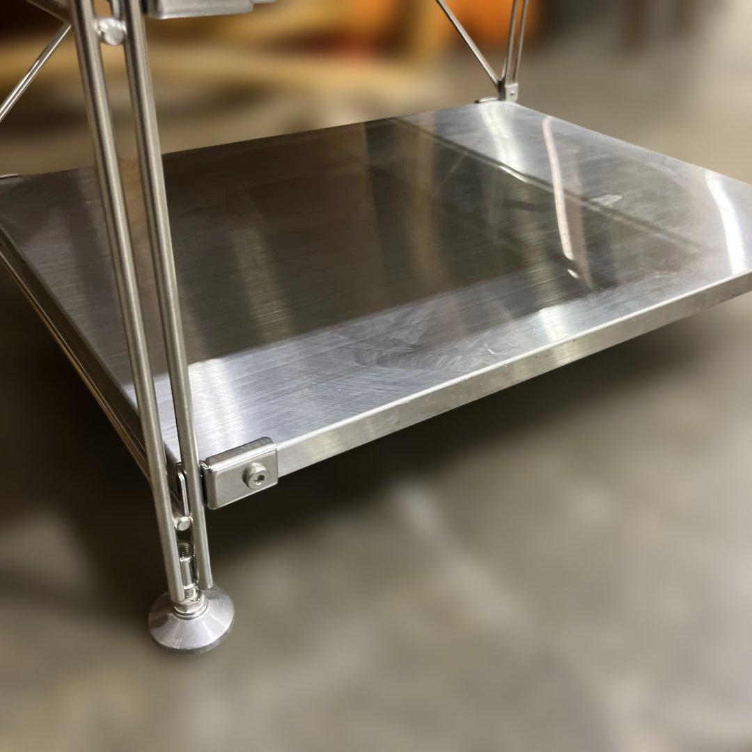 【無印良品】ユニットシェルフ◆ステンレス◇ワードローブバー付き◆4段収納◇