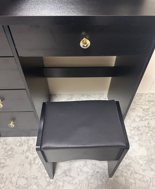 北欧風ドレッサー 円形女優ミラー 引き出し 5 杯 スツール付き 寝室化粧台