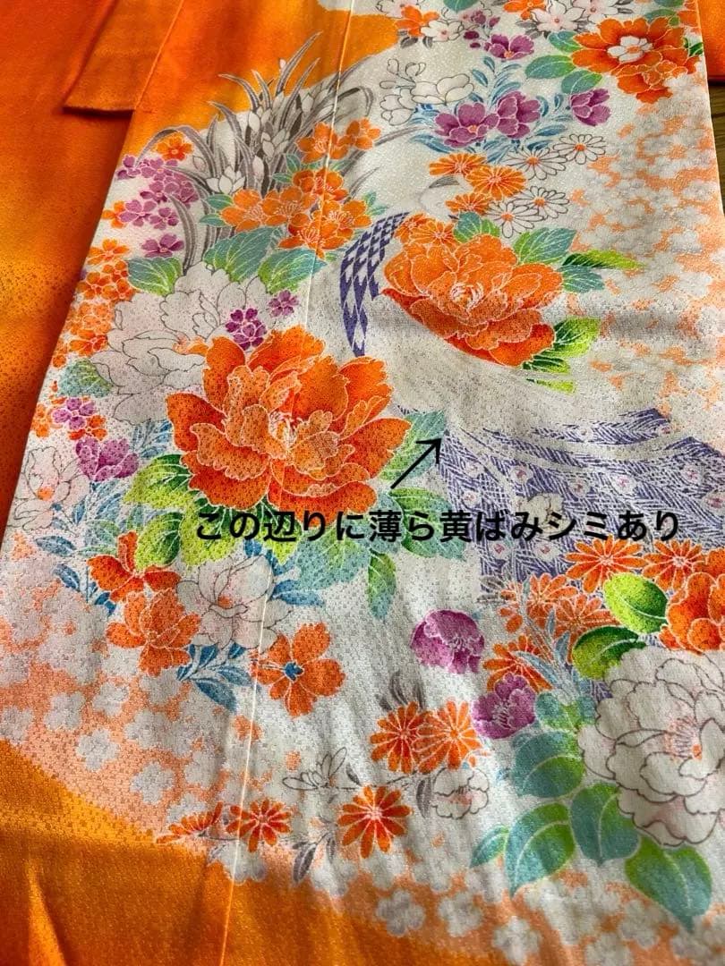 七五三　７歳　着物帯セット　朱色系　レトロ