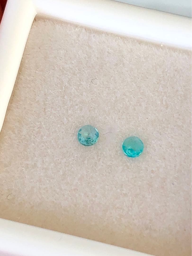 ブラジル産　パライバトルマリン　ペア　ルース　セット　ラウンド　お仕立て　脇石