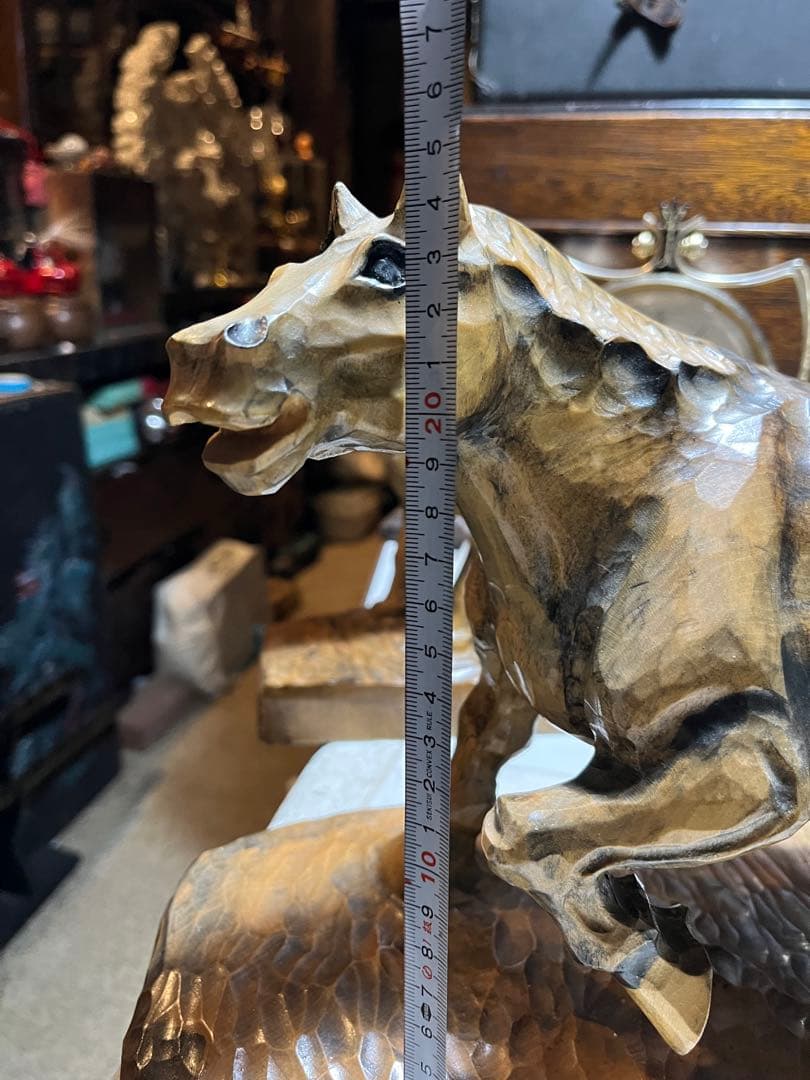馬の木彫り、木彫りの馬、道産子馬木彫り、道産子馬、北海道の馬、番場馬