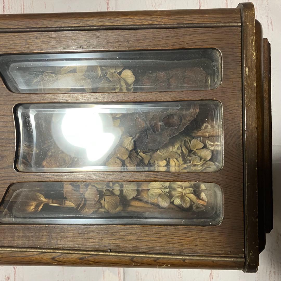 昭和レトロ 掛け時計　ドライフラワー　 古時計　ケース　アンティーク