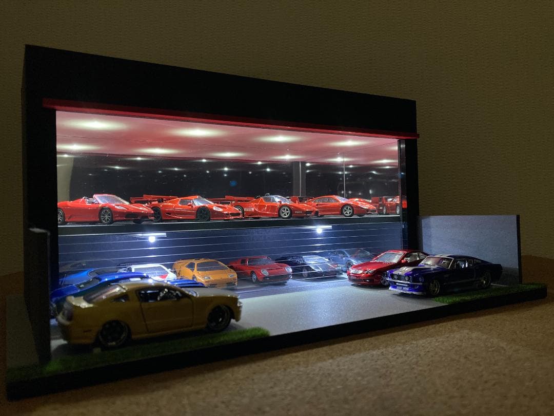 ミニカー用ジオラマ：1/64 カーディーラーⅡ（ブラック＆ダークグレー）