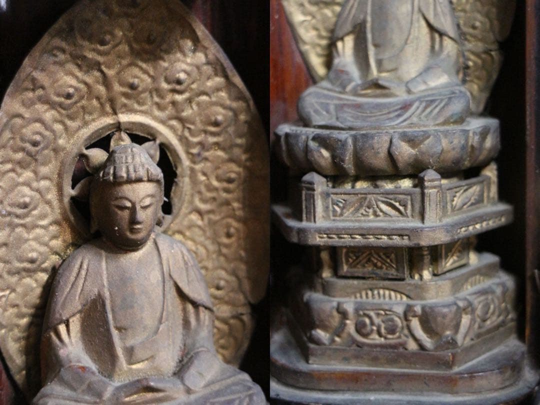 時代厨子入り木製仏像 彫刻仏教美術