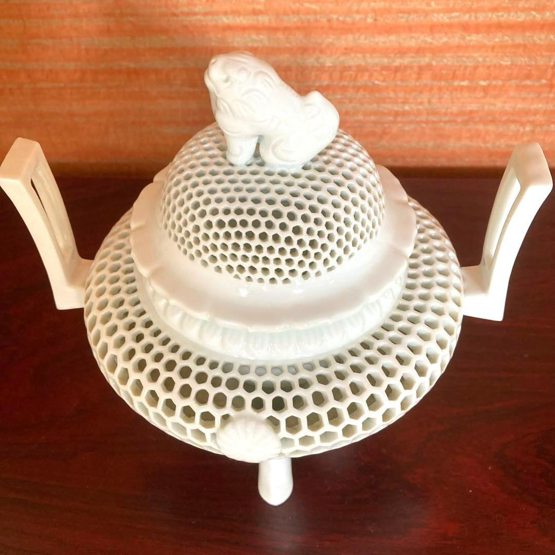 三川内焼 十三代福本玉泉作 白磁 透彫 香炉 - メルカリ