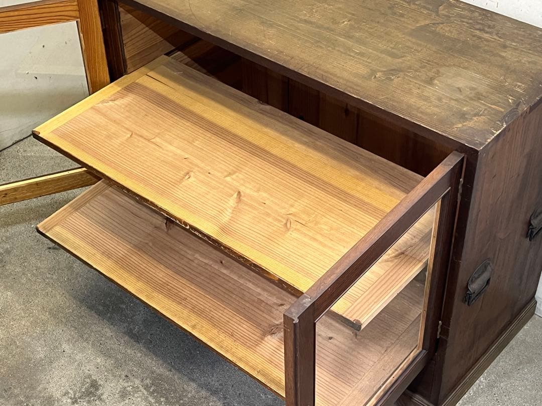 昭和レトロ　木製キャビネット 陳列ケース 収納庫 飾り棚 水屋箪笥 店舗什器