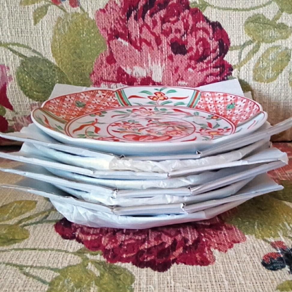 新品木箱入5点 たち吉 赤絵金彩花鳥輪花皿 鳳凰 - メルカリ